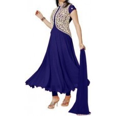 Shivfab Women's Georgette Dress Material (Pankhudiblue1_Blue_Free Size)